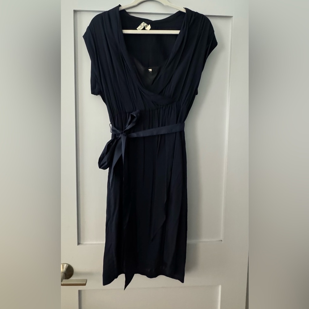 Maeve Navy “Wrap” Dress